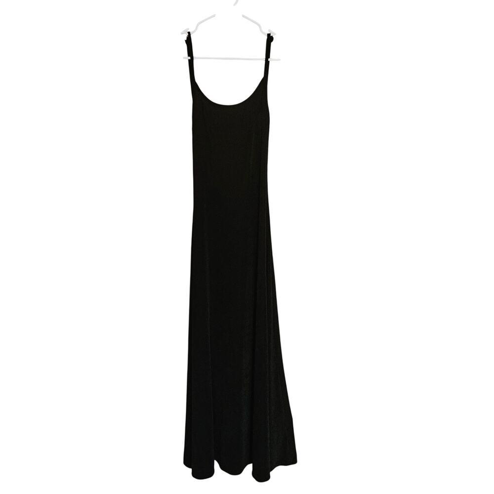 VRG GRL 90s Black Open Back Maxi Dress Minimalist Coquette Goth Size 10